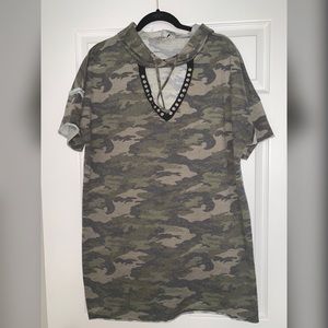 Camouflage hoodie dress